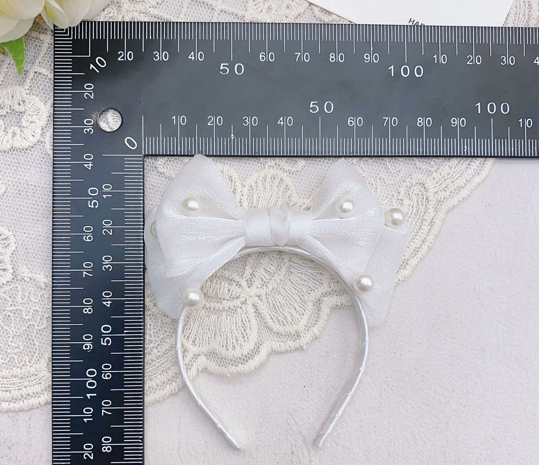 Pearl mesh Bow Headband for labubu