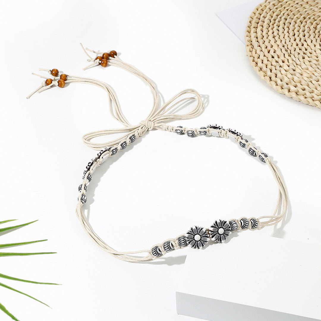 Retro boho waist chain ethnic style braided belt