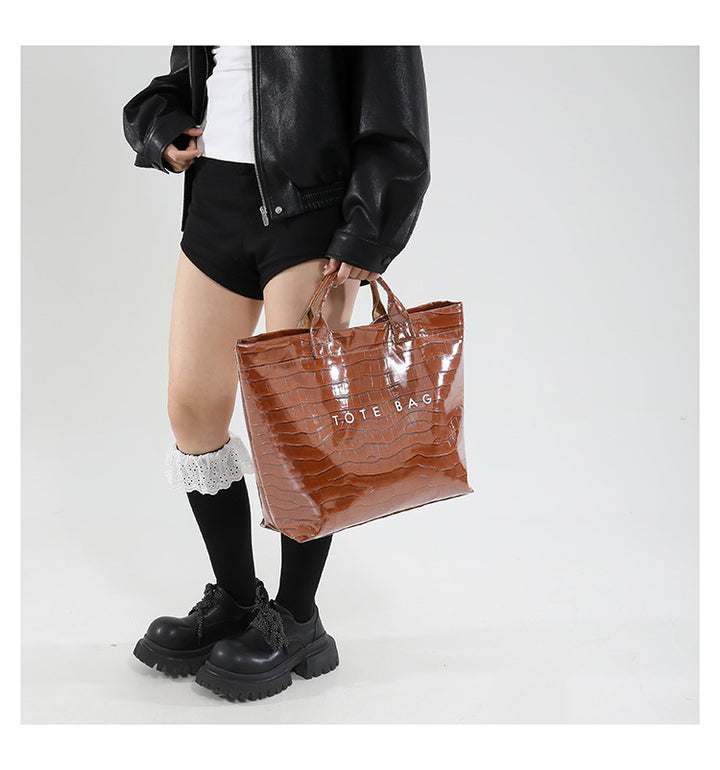 Large capacity simple trendy tote bag for women