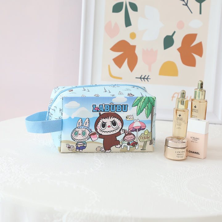 Labubu cute cartoon PU large capacity cosmetic bag