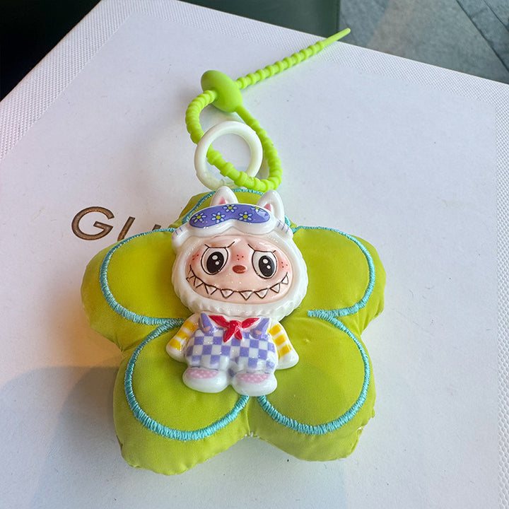 Cute flower labubu keychain pendant gift