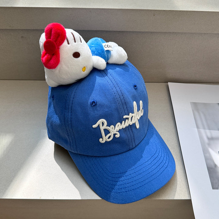 Cartoon doll decorated parent-child baseball cap