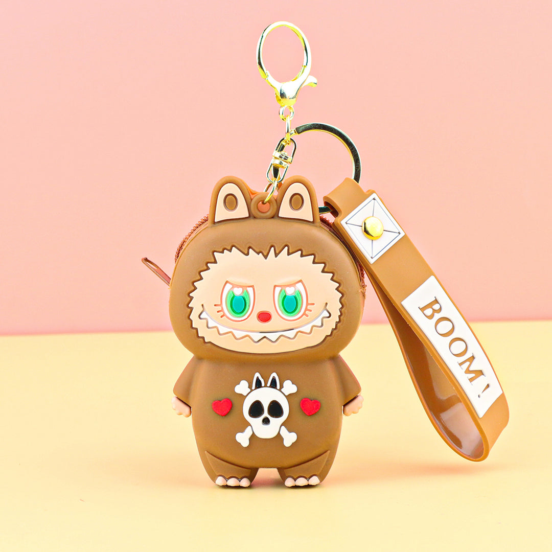 Children's silicone labubu coin purse key chain pendant gift