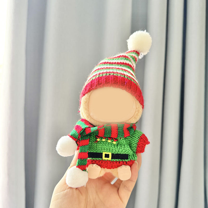 Handmade crochet Labubu Christmas Santa Elf clothes