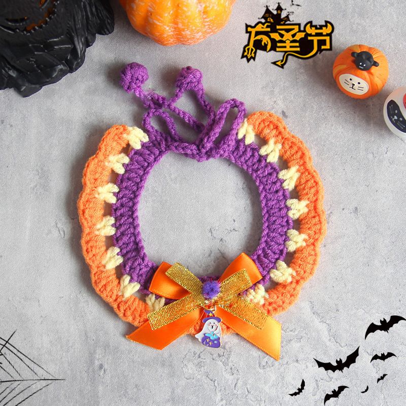 Halloween pet handmade crochet scarf bib funny costume