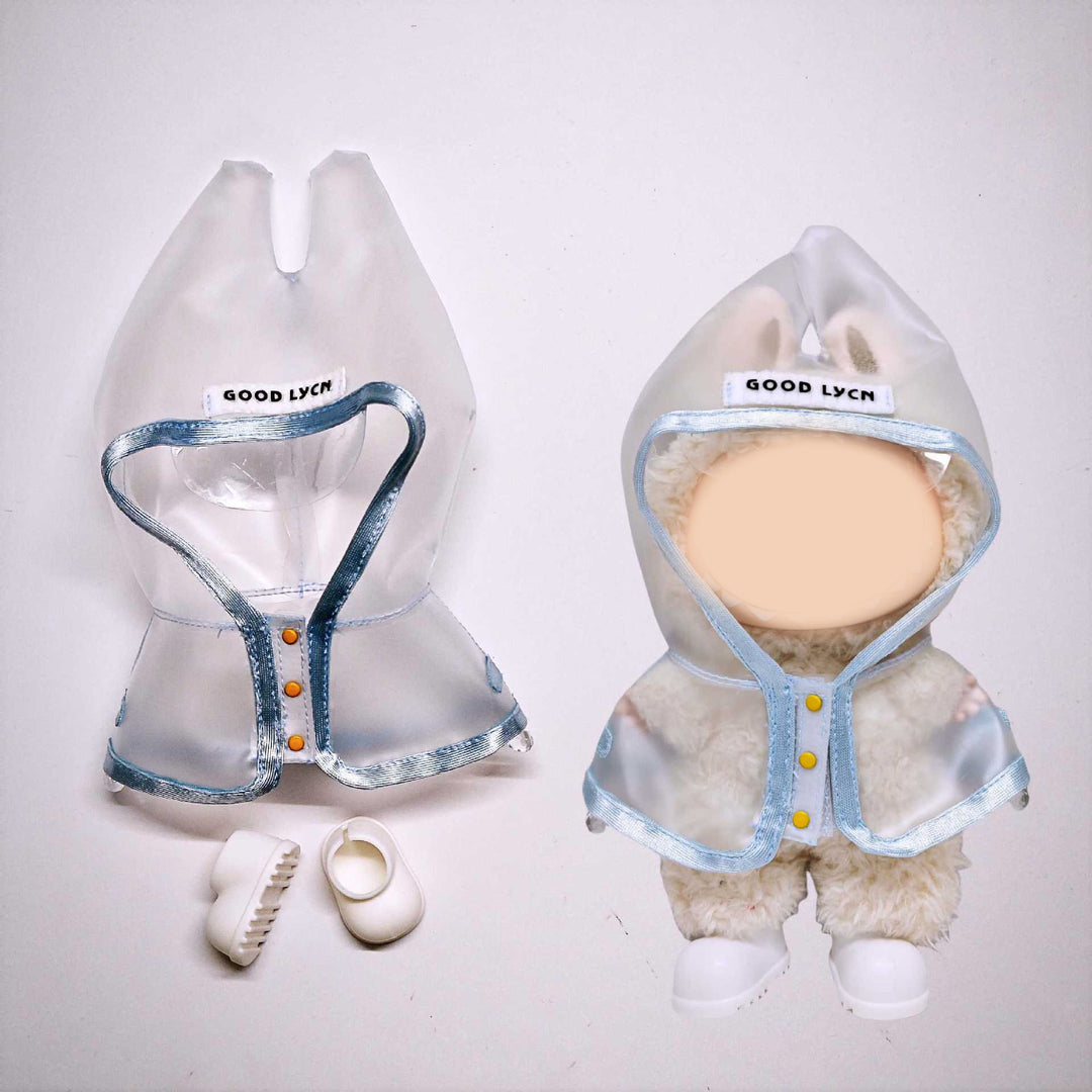 Labubu transparent raincoat&rain boots 2pcs set