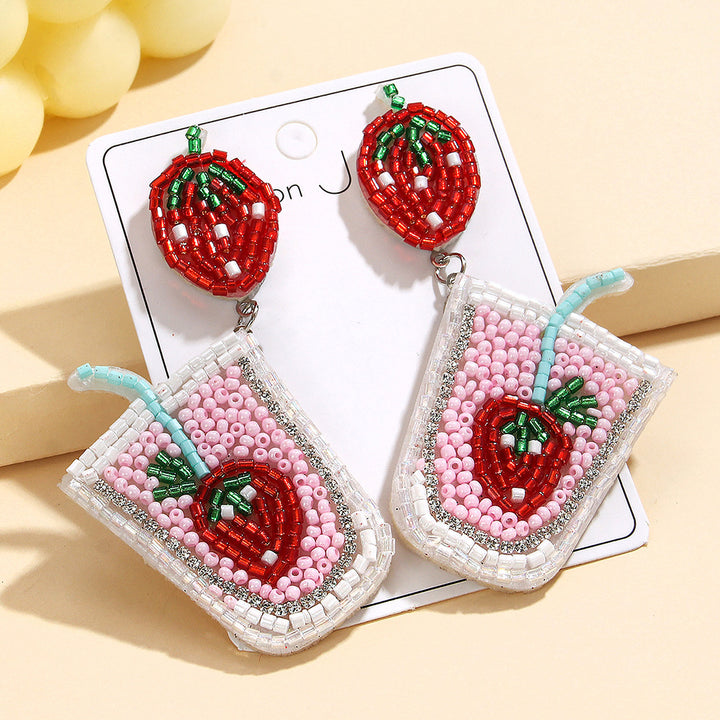 Creative Holiday Drink Beaded Earrings seaside earrings