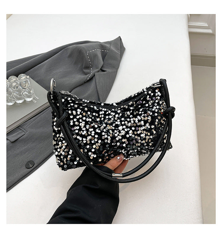 Sparkling sequined women's shoulder bag
