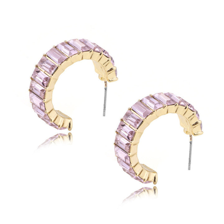 Multicolor crystal Hoops earrings