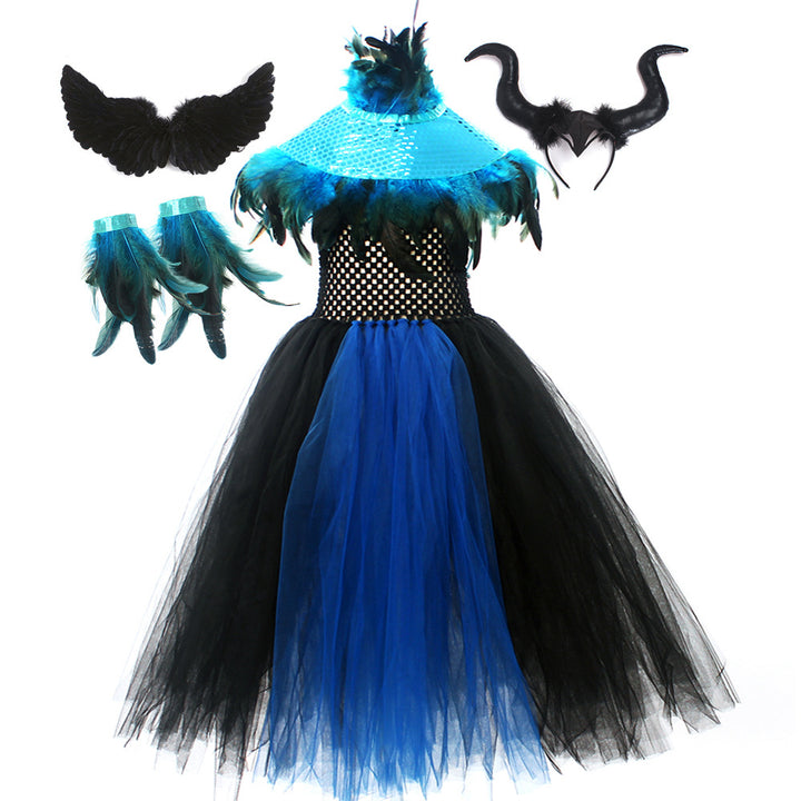 Halloween Cosplay Costume dress Maleficent Witch Dress