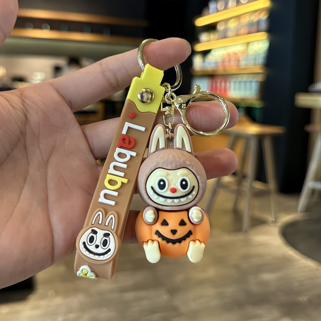 Pumpkin labubu keychain pendant cute Halloween  keychain