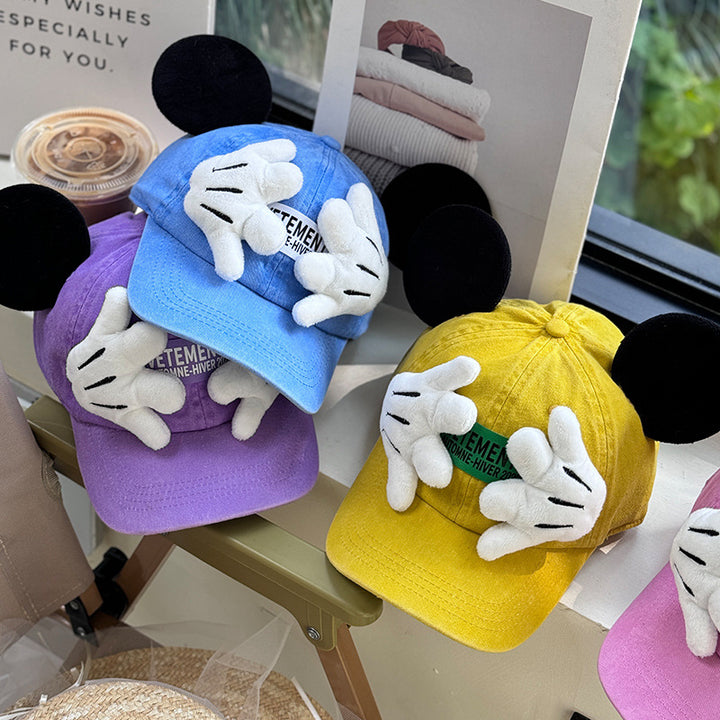 Cartoon Mickey ears baseball cap candy color hat