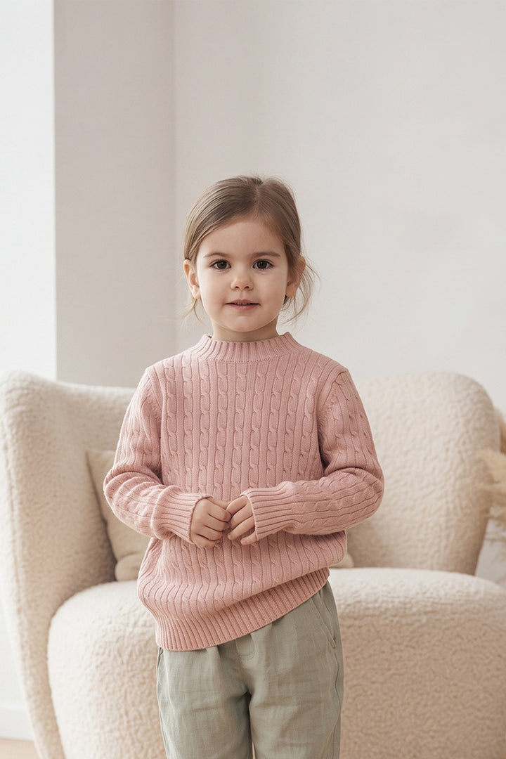 Children's Cable-Knit Soft Sweater Long-Sleeve Sweater for Boys and Girls
