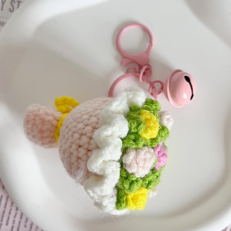 Valentine's Creative hand-woven rose bouquet bag charm gift