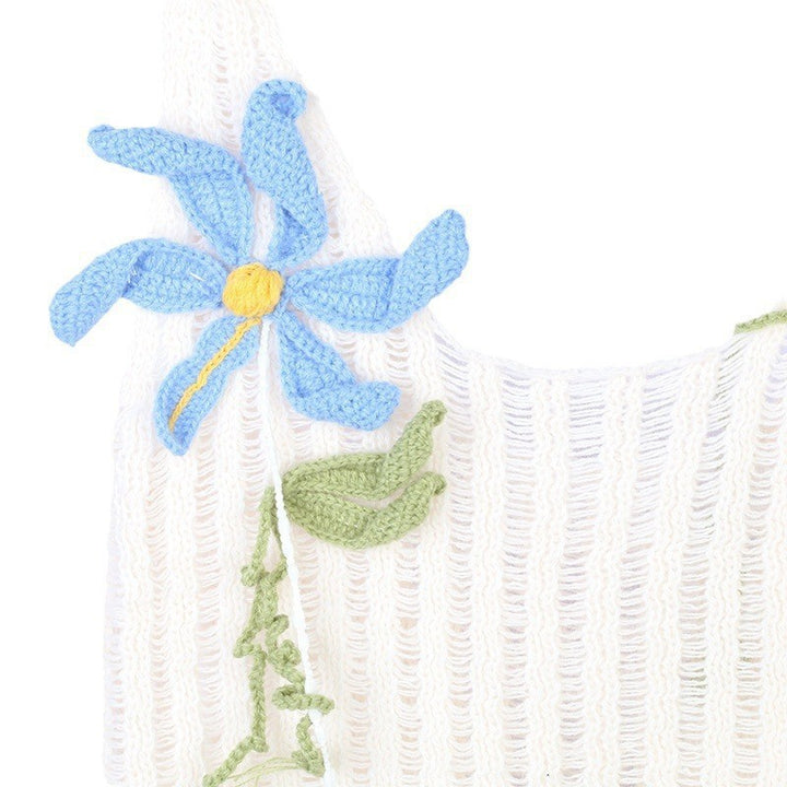 3D flower hollow knitted sleeveless camisole for women