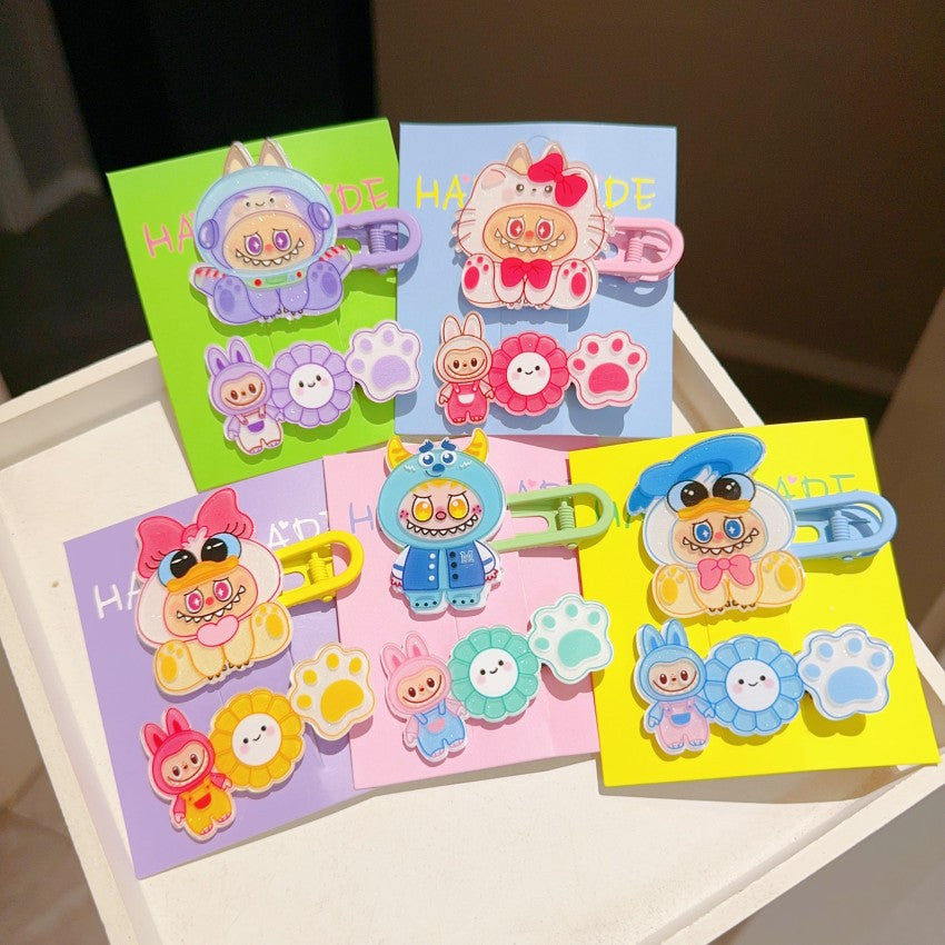 Labubu acrylic hair clip-2pcs set