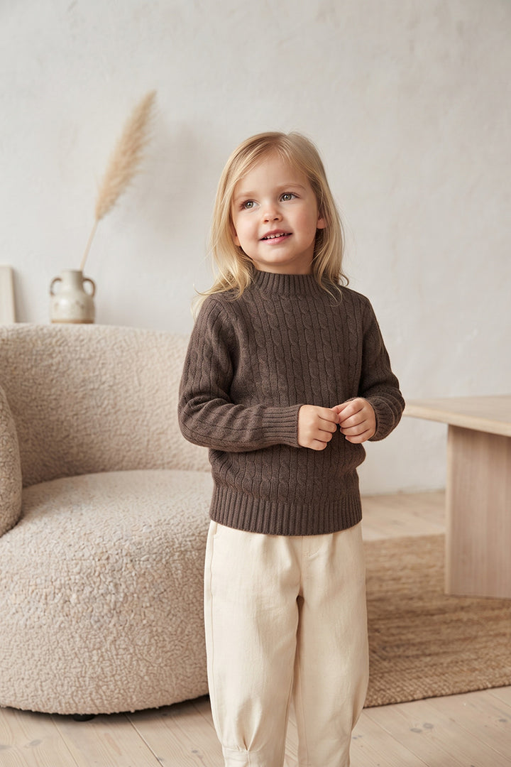 Children's Cable-Knit Soft Sweater Long-Sleeve Sweater for Boys and Girls
