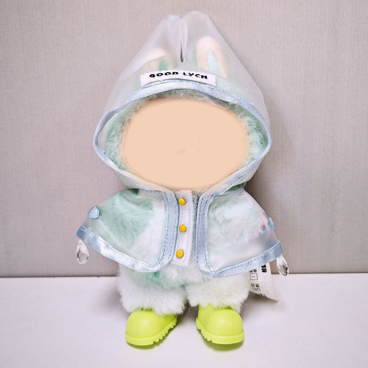 Labubu transparent raincoat&rain boots 2pcs set