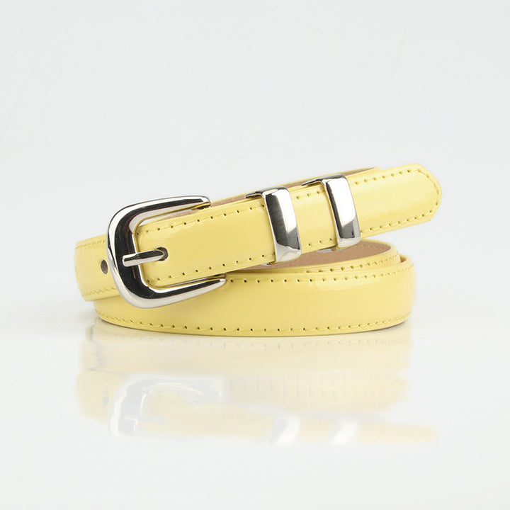 Summer dopamine color women's glossy thin belt