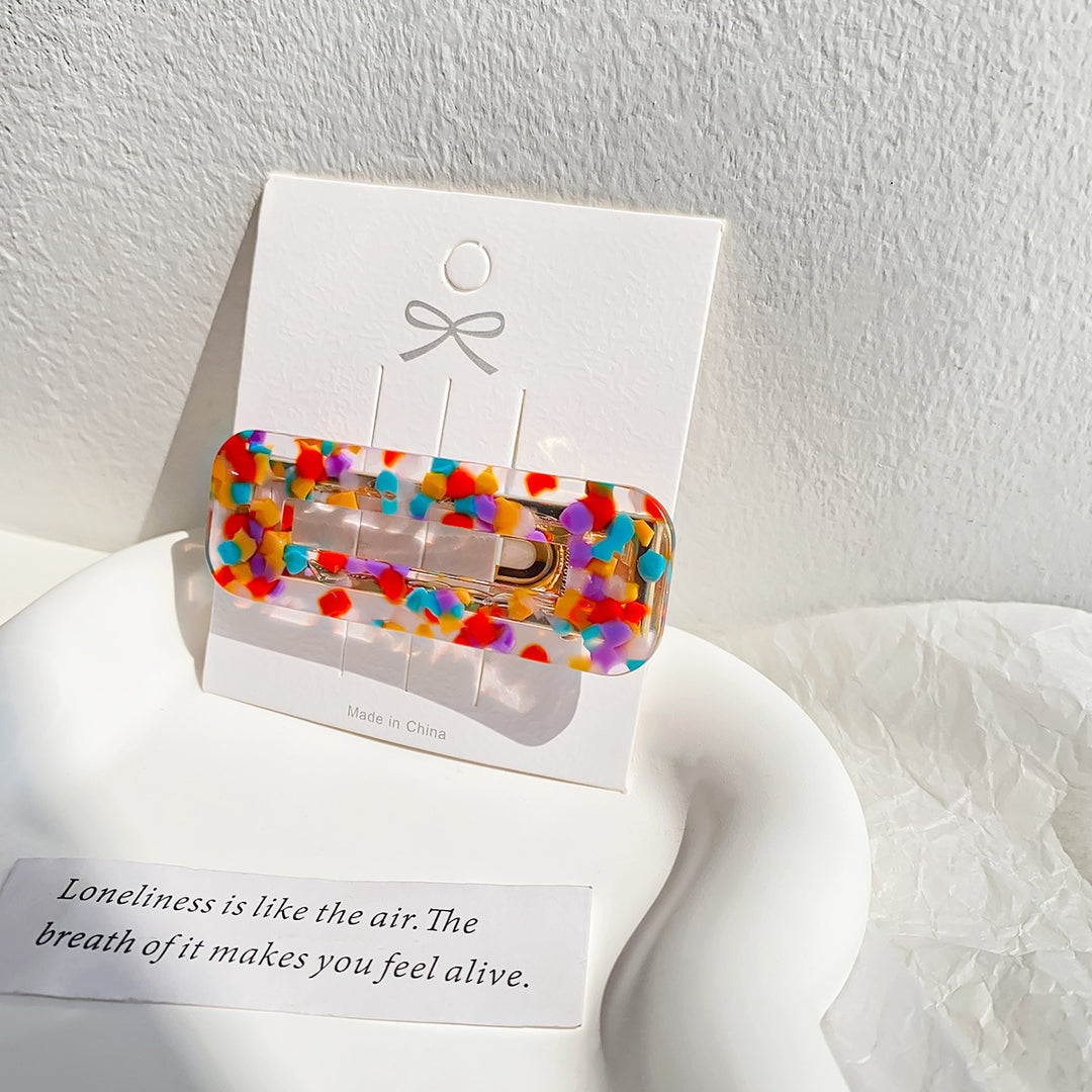 Colorful polka dots acrylic hair clip