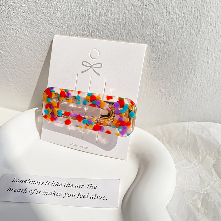 Colorful polka dots acrylic hair clip