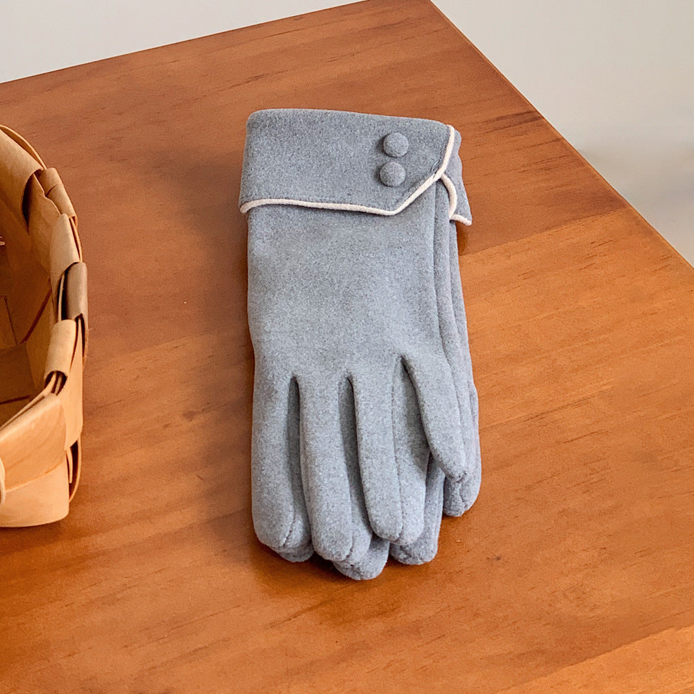 Women's winter Velvet thickened elegant gloves