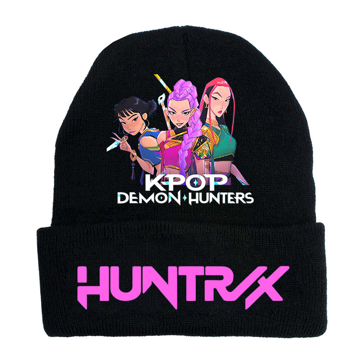 Kpop Demon Hunters knitted beanie hat-black
