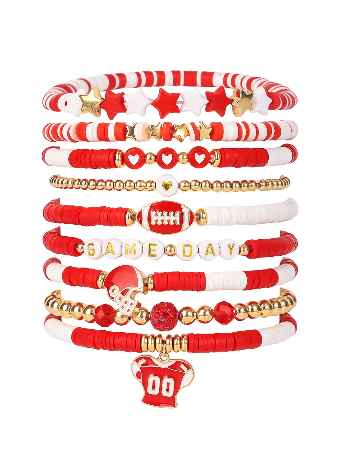 Football Game Day multi-layer beaded bracelets