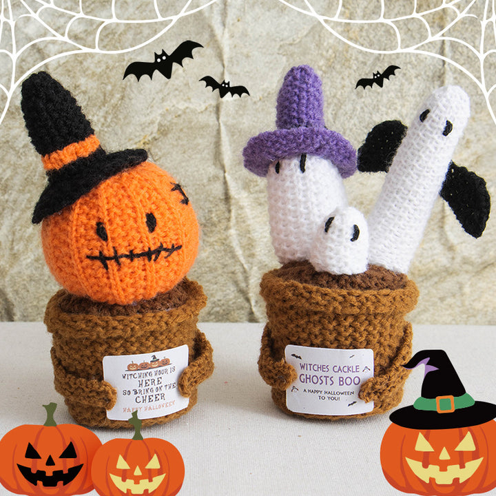 Halloween handmade crocheted pumpkin doll ornaments