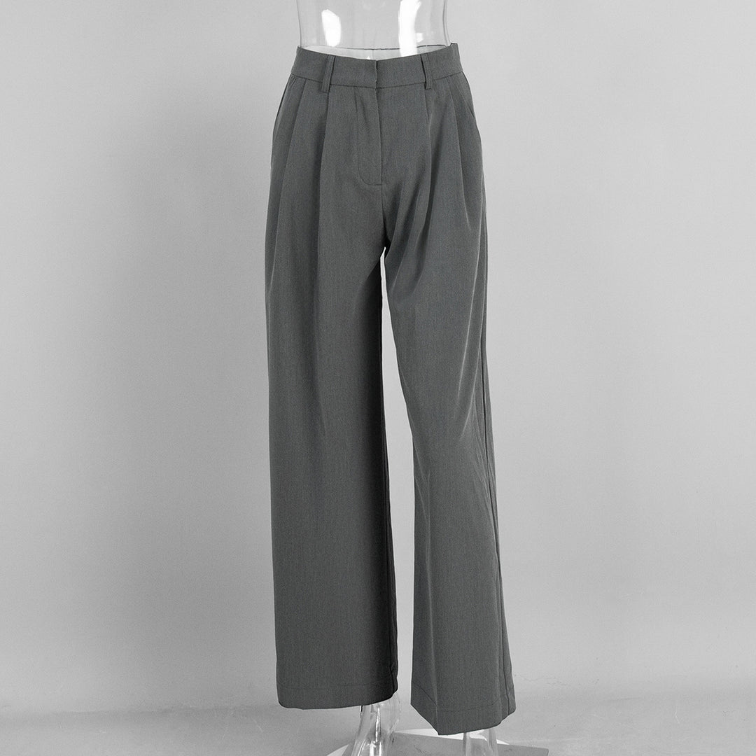 Drape wide-leg trousers versatile loose straight trousers