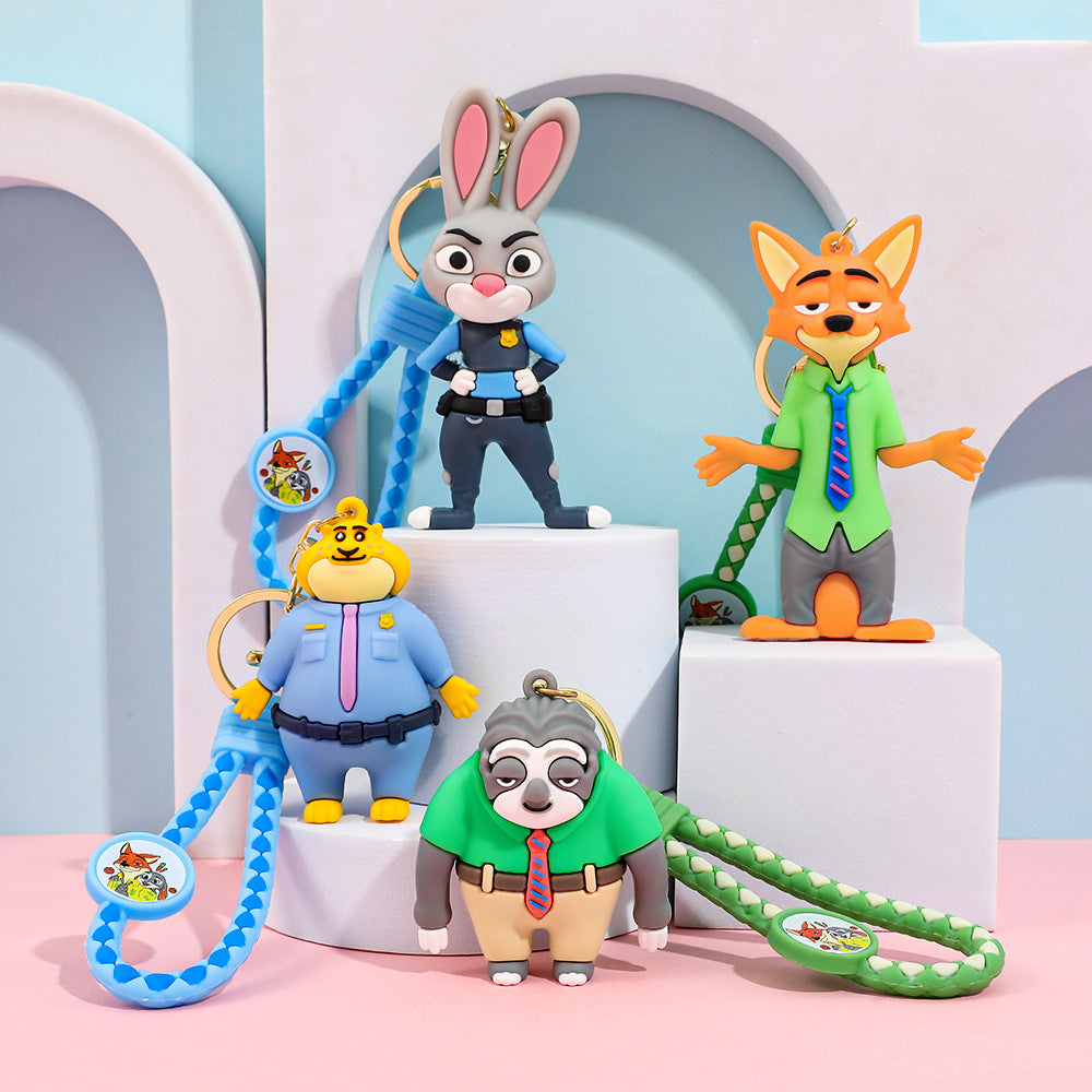 Zootopia character Silicone KeyChain Nick Judy pendant