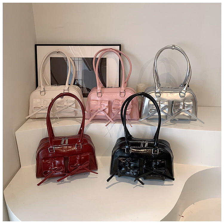One-shoulder underarm bow bag for women