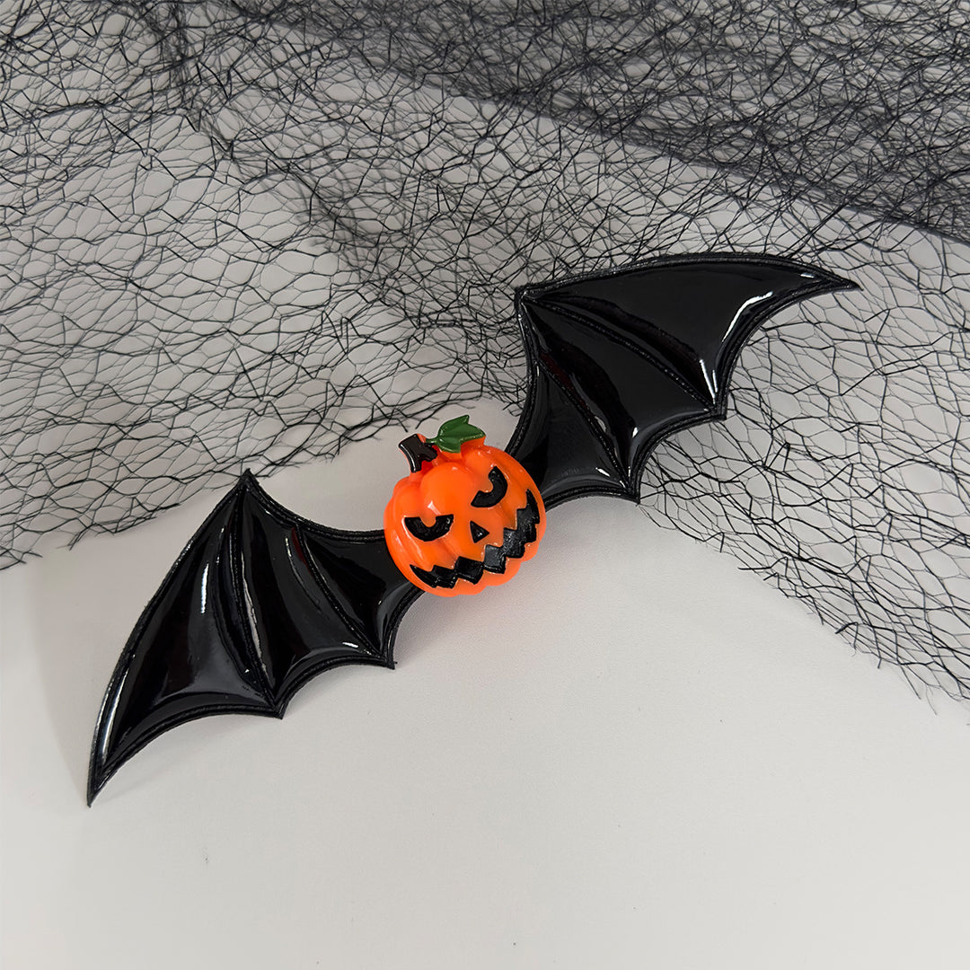 Halloween dark magic devil bat wings hair clip