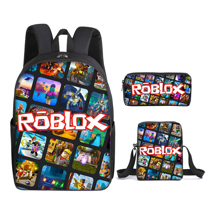 Roblox theme schoolbag students backpack 3pcs set