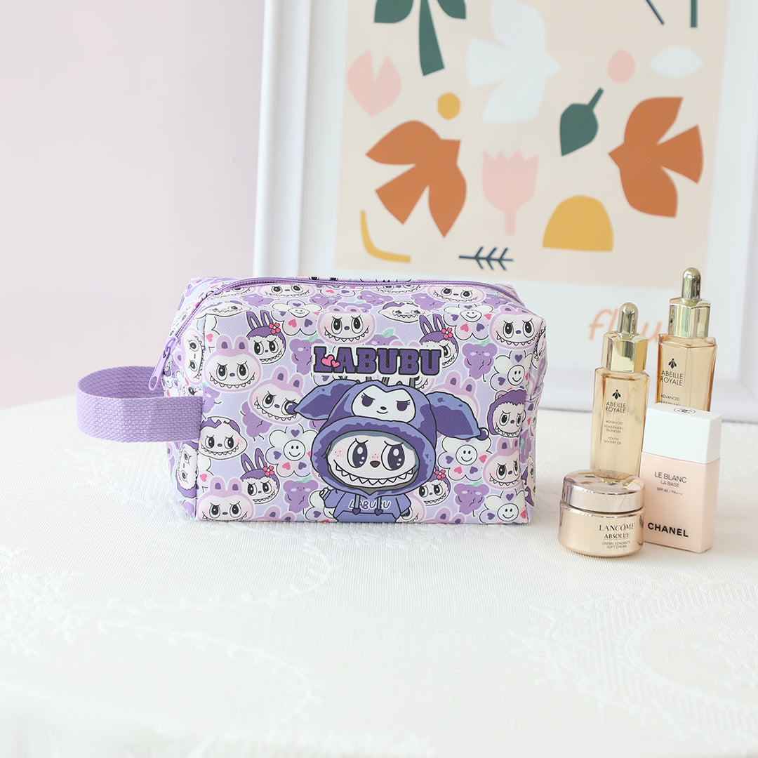 Labubu cute cartoon PU large capacity cosmetic bag