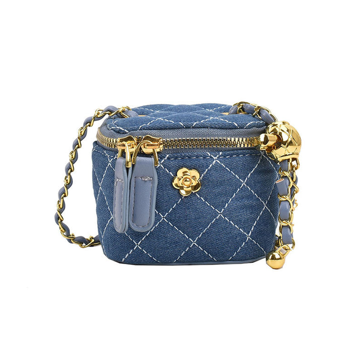Camellia Flower Gold Ball Chain Crossbody Bag Lipstick Bag