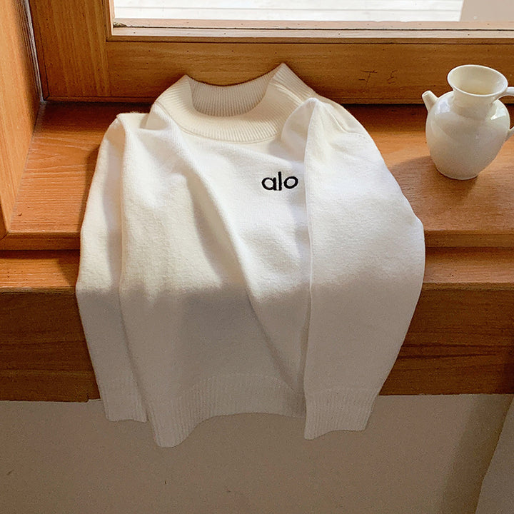 Boys' half turtleneck knitted pullover sweater