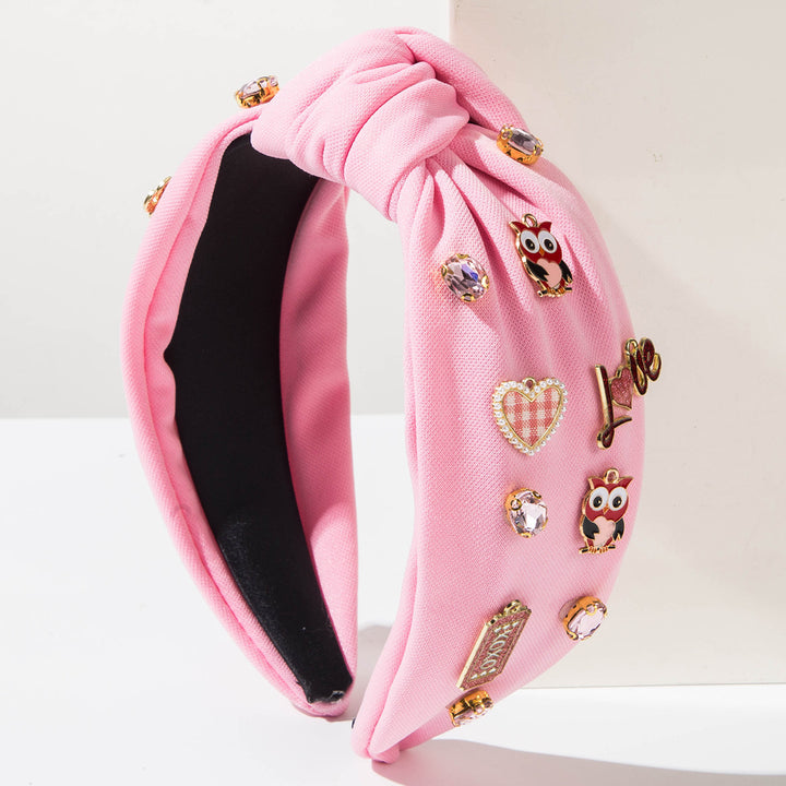 Valentine's day diamond bowknot sweet pink knotted Headband