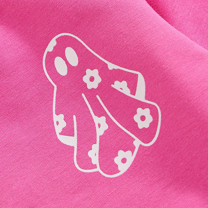 Halloween baby girl ghost print sweatshirt&pants 2pcs set