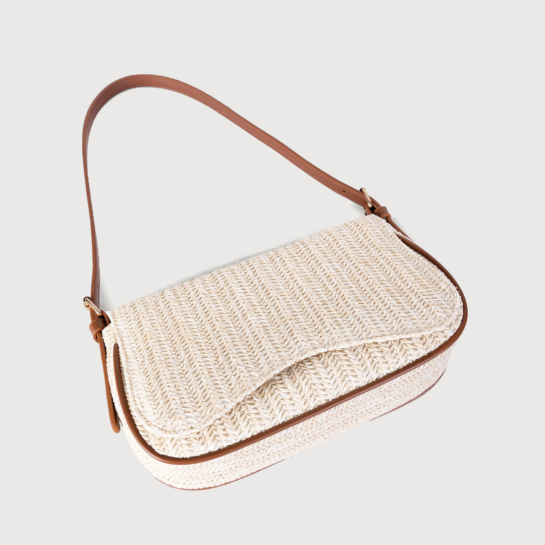 Women's shoulder Straw bag for summer