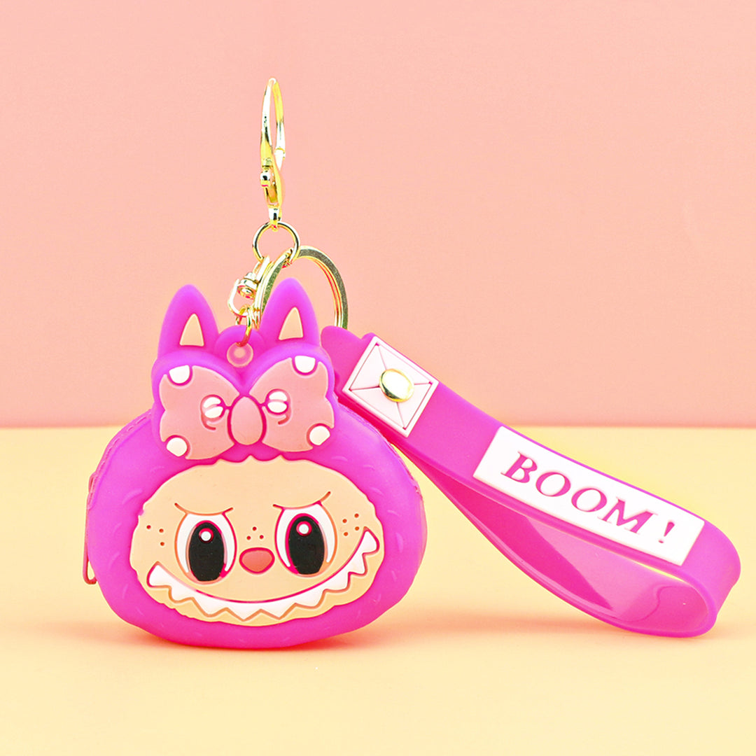 Children's silicone labubu coin purse key chain pendant gift