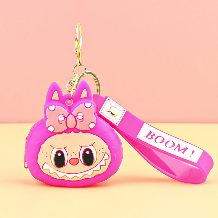 Children's silicone labubu coin purse key chain pendant gift
