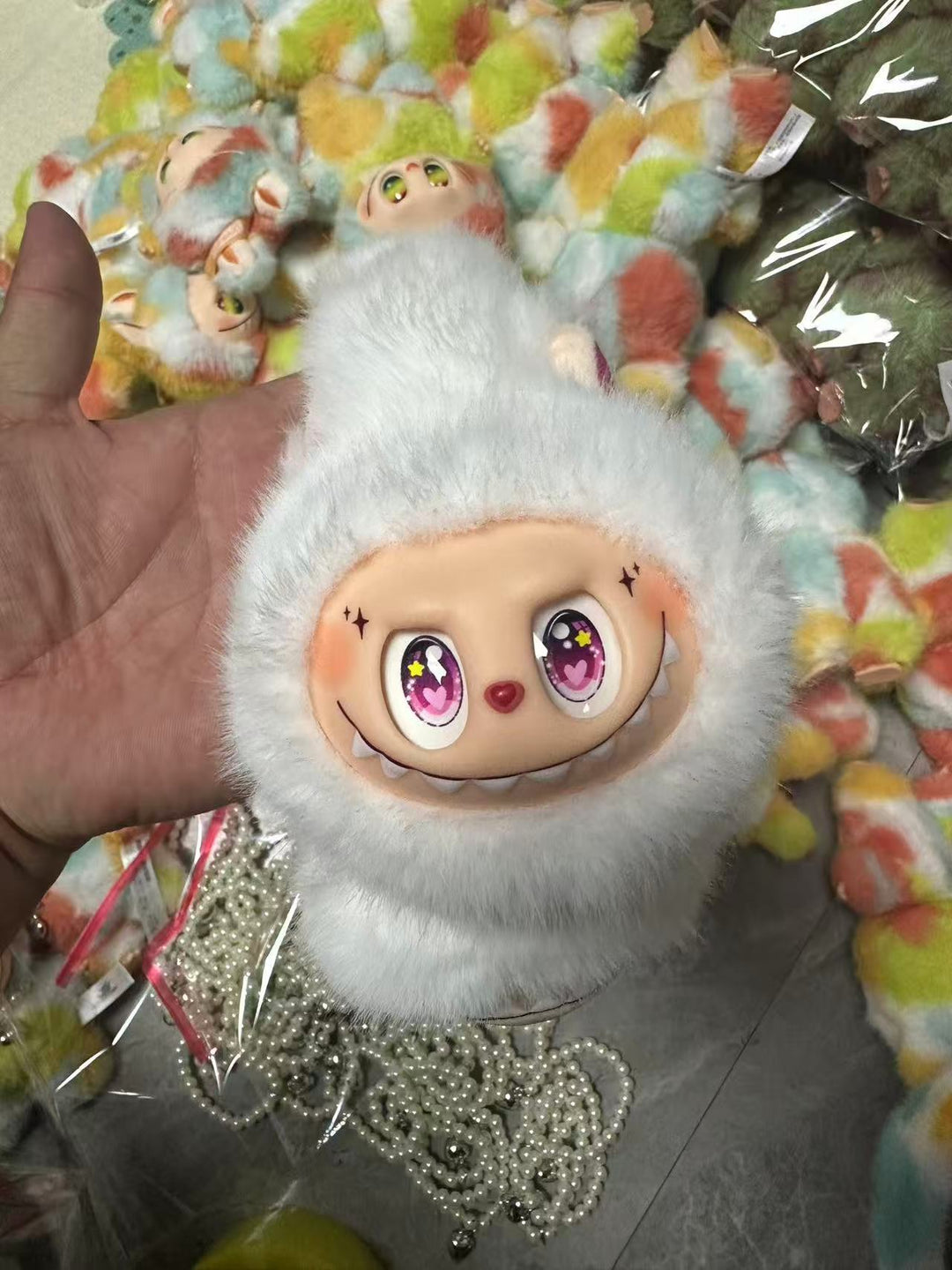 Cute monster plush furry earwarmers cartoon winter earmuffs