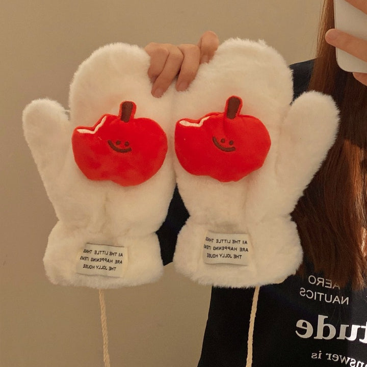 Christmas snowman plush thickened gloves Winter gloves