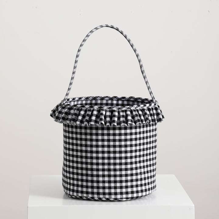 Personalized Halloween Candy Basket Embroidered Gingham Candy Bag