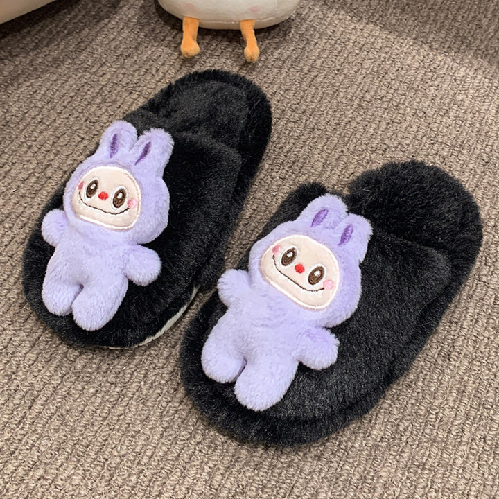 Labubu plush home slippers