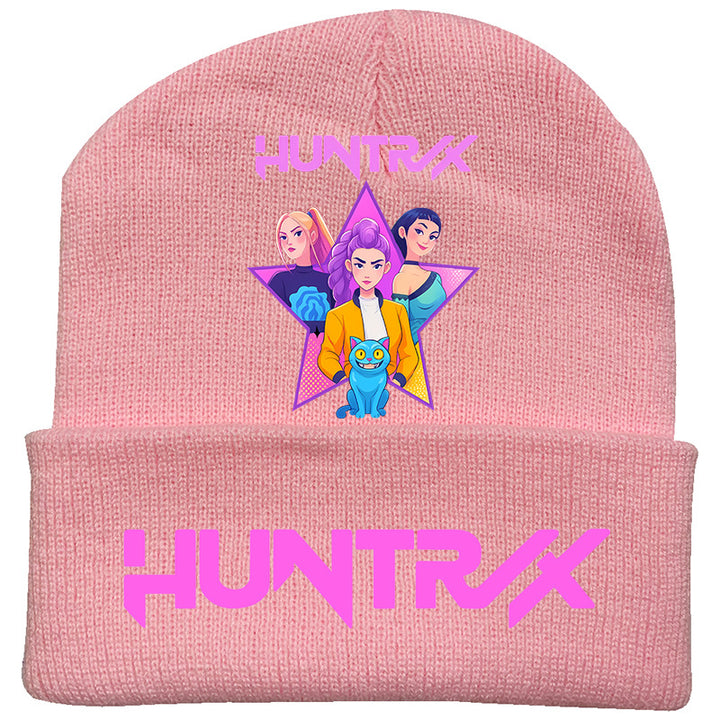 Kpop Demon Hunters knitted beanie hat-pink