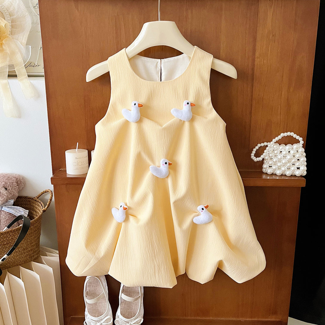 Cute little duck yellow flower bud dress silly goose outfit