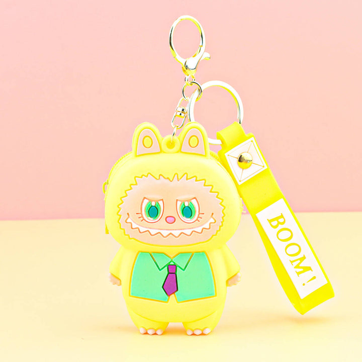 Children's silicone labubu coin purse key chain pendant gift