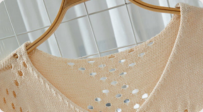 Women's hollow off-shoulder long sleeve cozy knitted sweater